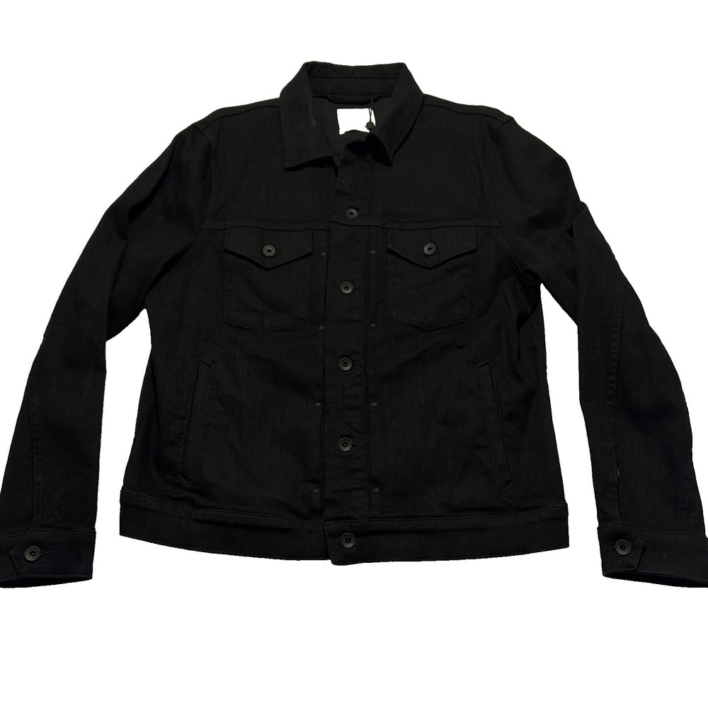 NWT Rag & Bone Mens Large Black Definitive Denim Jean Jacket Trucker $295 Preppy